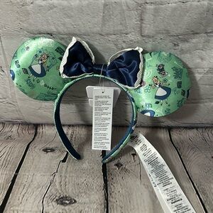Disney Parks Alice In Wonderland Minnie Ears Headband Green Blue New